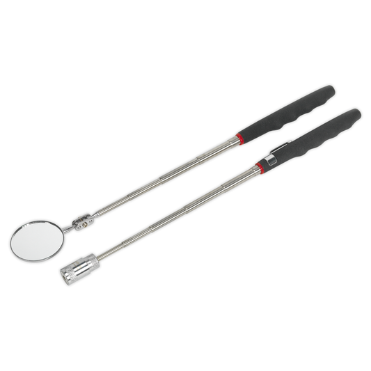 Siegen S0941 Siegen Telescopic Magnetic LED Pick-Up Tool & Inspection Mirror Set 2pc