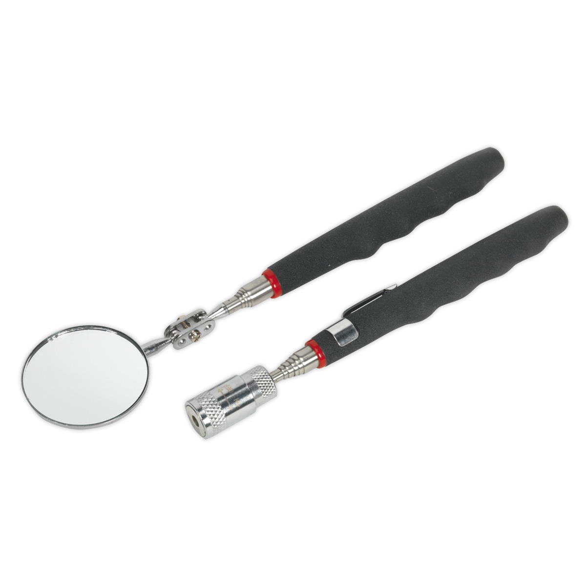Siegen S0941 Siegen Telescopic Magnetic LED Pick-Up Tool & Inspection Mirror Set 2pc