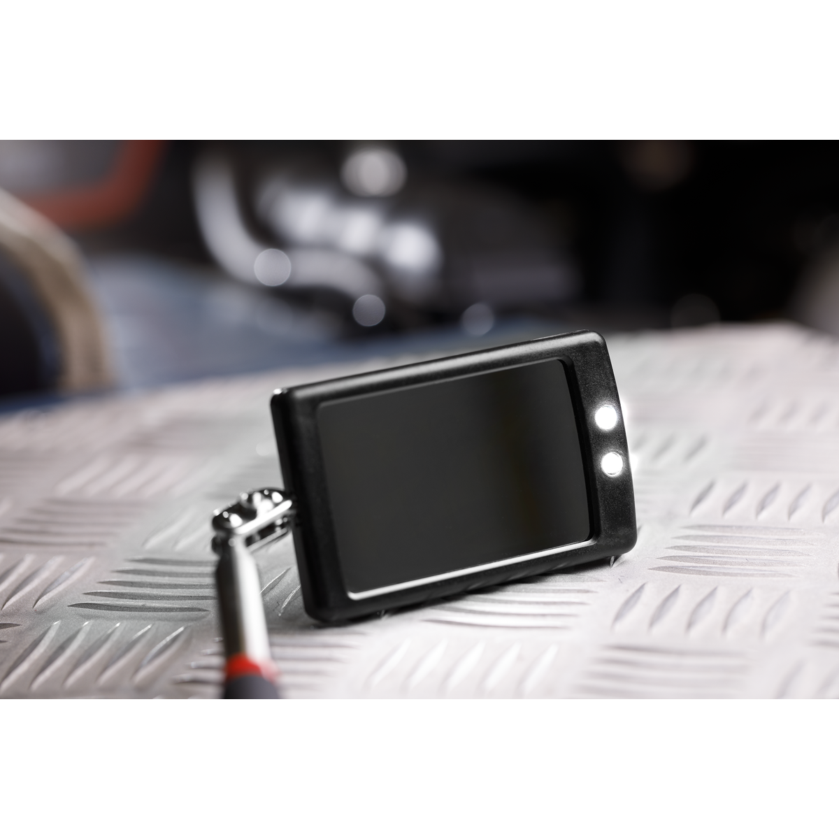Siegen S0948 Siegen Telescopic Inspection Mirror with 2 LEDs 52 x 83mm