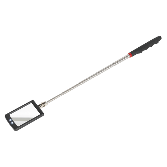 Siegen S0948 Siegen Telescopic Inspection Mirror with 2 LEDs 52 x 83mm
