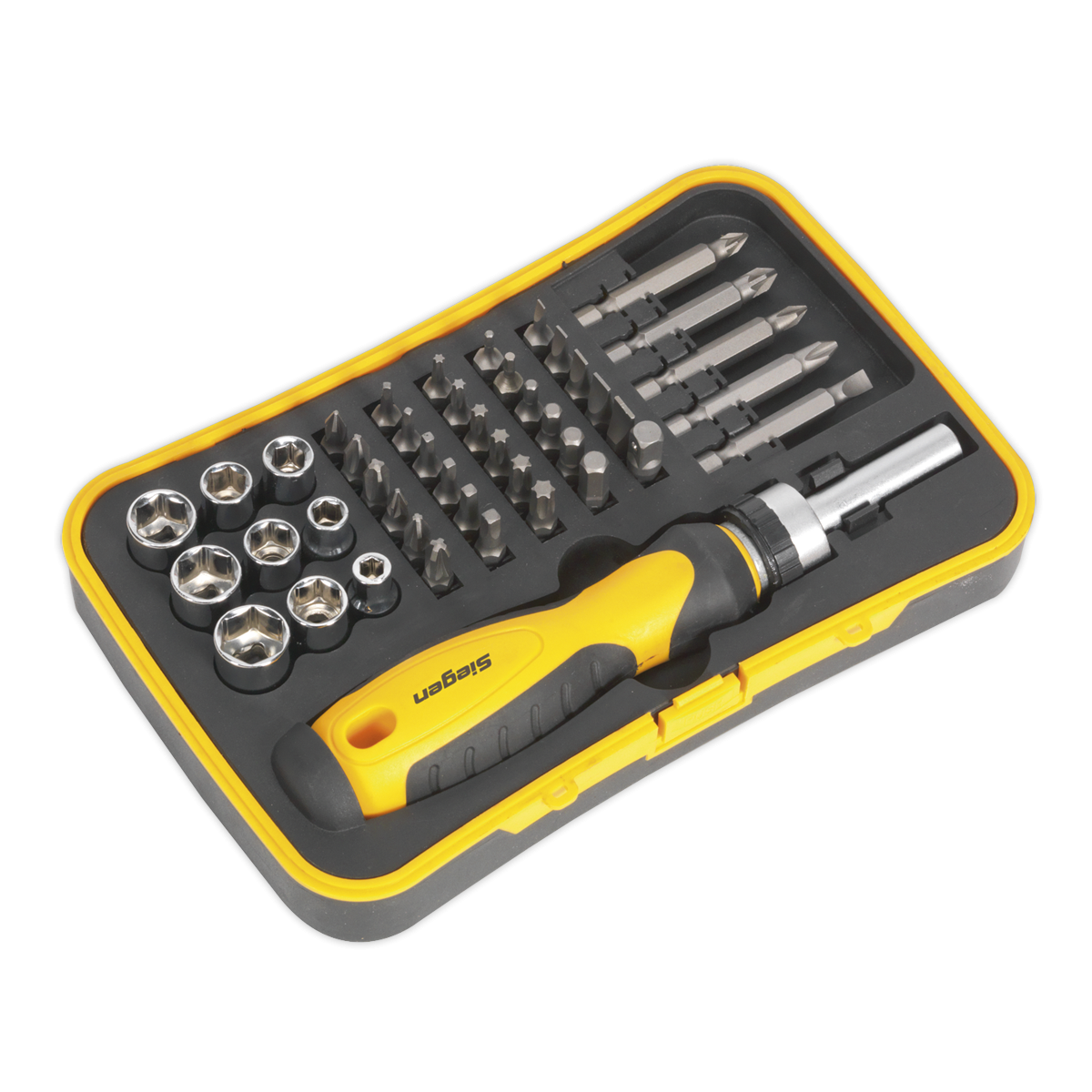 Siegen S0979 Siegen Ratchet Screwdriver Socket & Bit Set 45pc