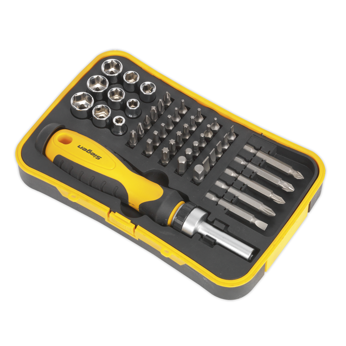 Siegen S0979 Siegen Ratchet Screwdriver Socket & Bit Set 45pc