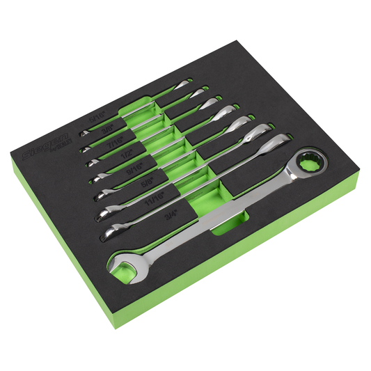 Siegen S0984 Siegen Imperial Combination Ratchet Spanner Set 8pc