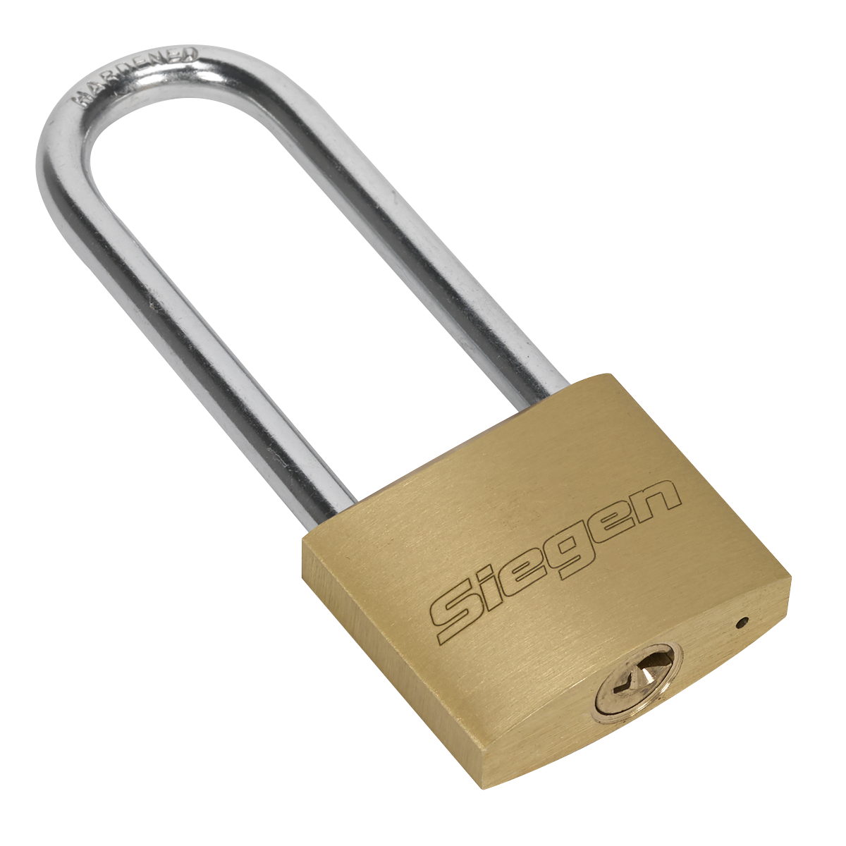 Siegen S0989 Siegen Brass Body Padlock with Brass Cylinder Long Shackle 40mm