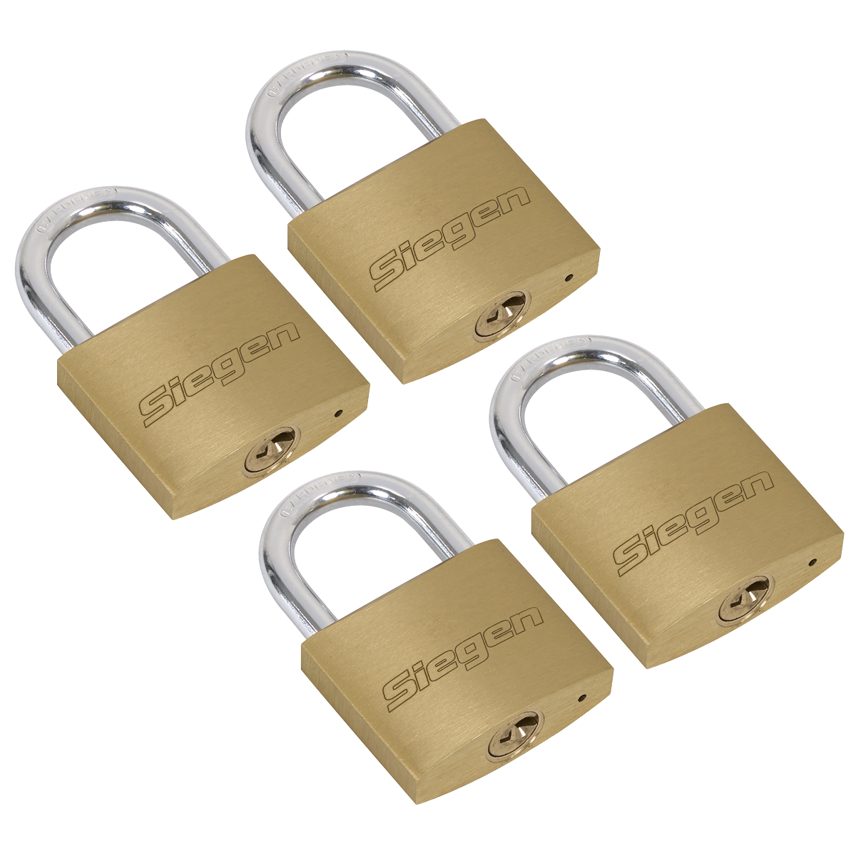 Siegen S0992 Siegen Brass Body Padlock with Brass Cylinder Keyed Alike - Pack of 4
