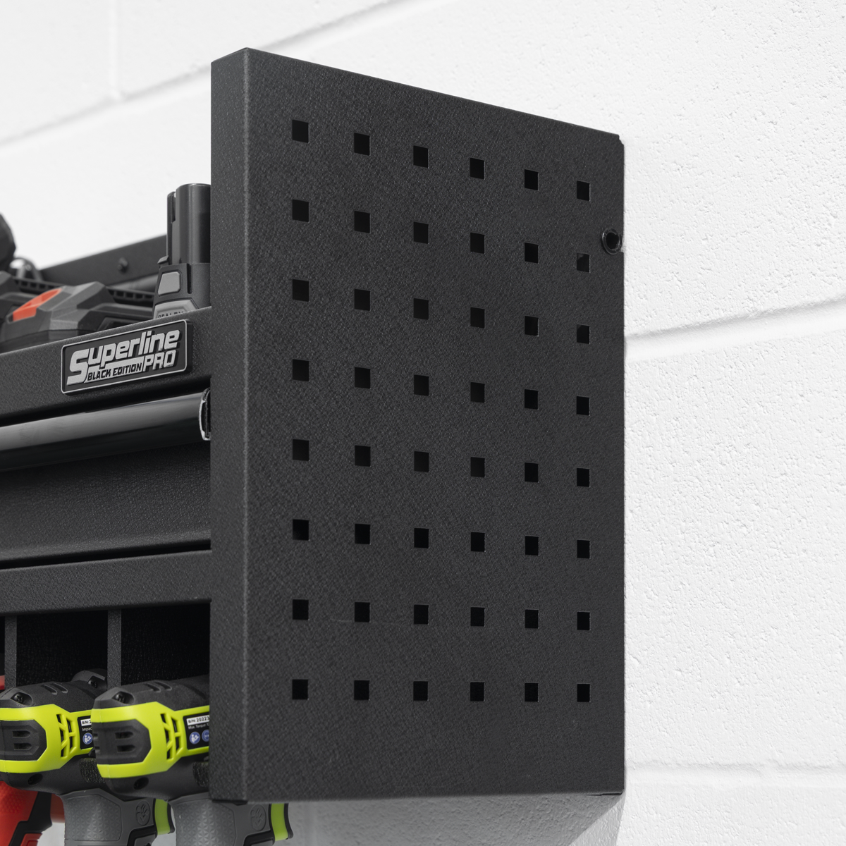 Superline Pro AP22SRBE Superline PRO® Power Tool Storage Rack with Drawer & Power Bar