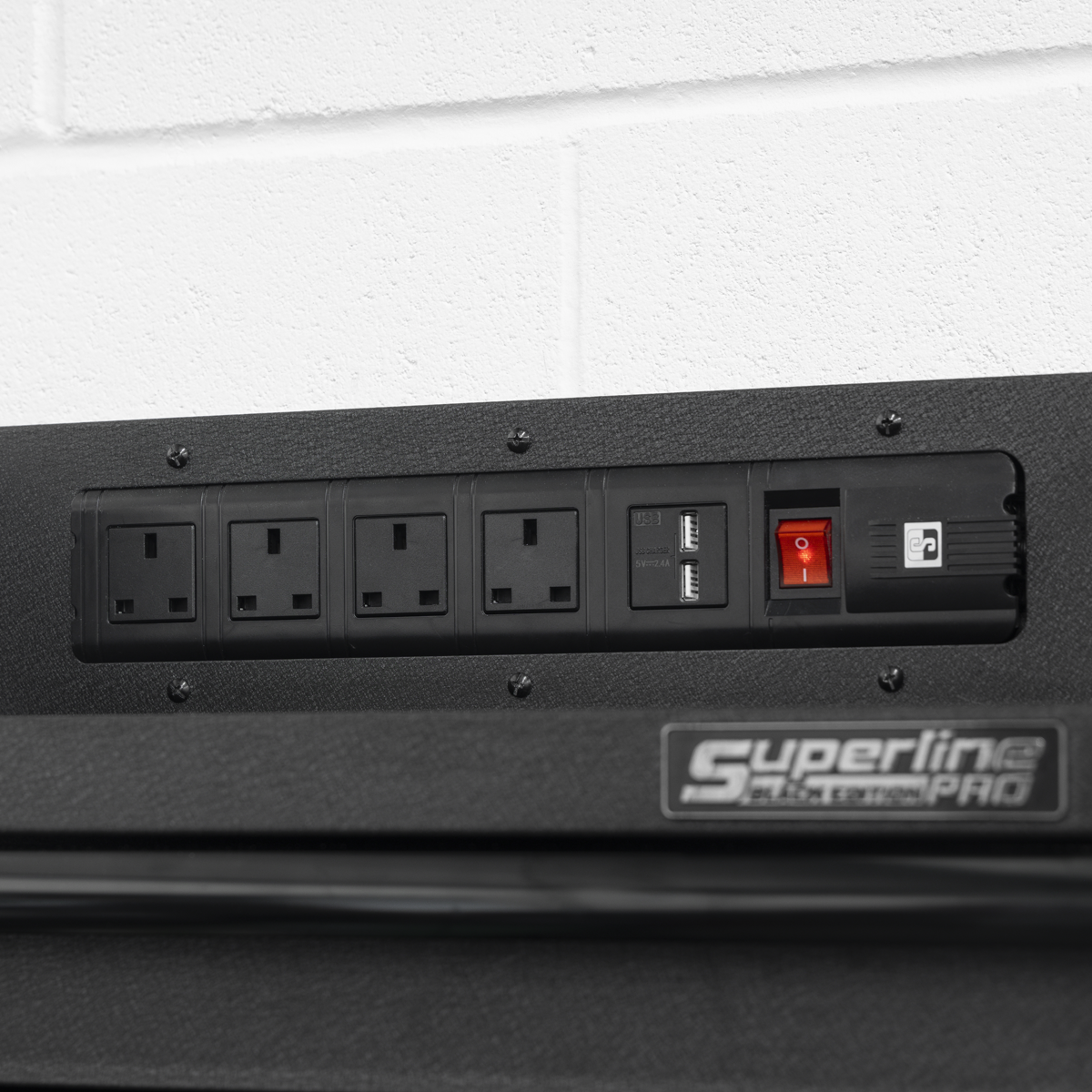 Superline Pro AP22SRBE Superline PRO® Power Tool Storage Rack with Drawer & Power Bar