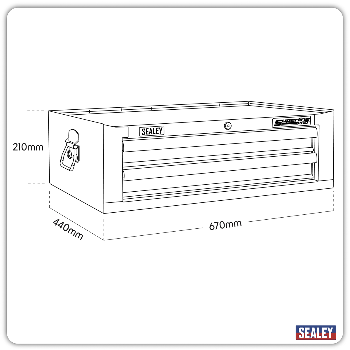 Superline Pro AP26029TK Superline PRO® Mid-Box Tool Chest 2 Drawer - Khaki