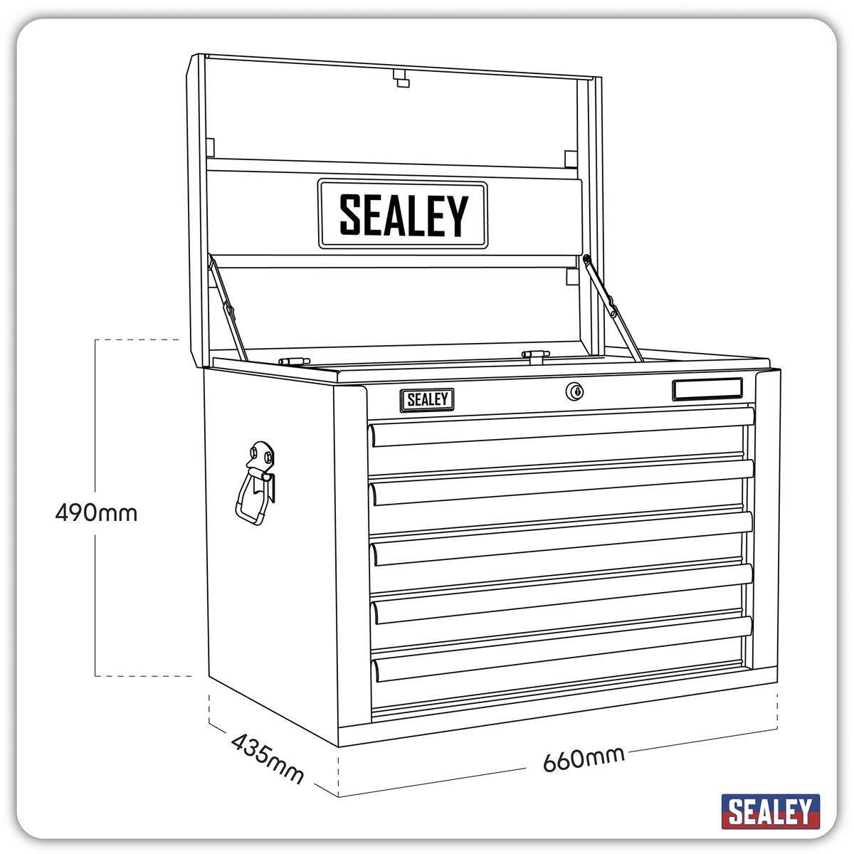 Superline Pro AP26059THV Superline PRO® Topchest 5 Drawer - Green/Black