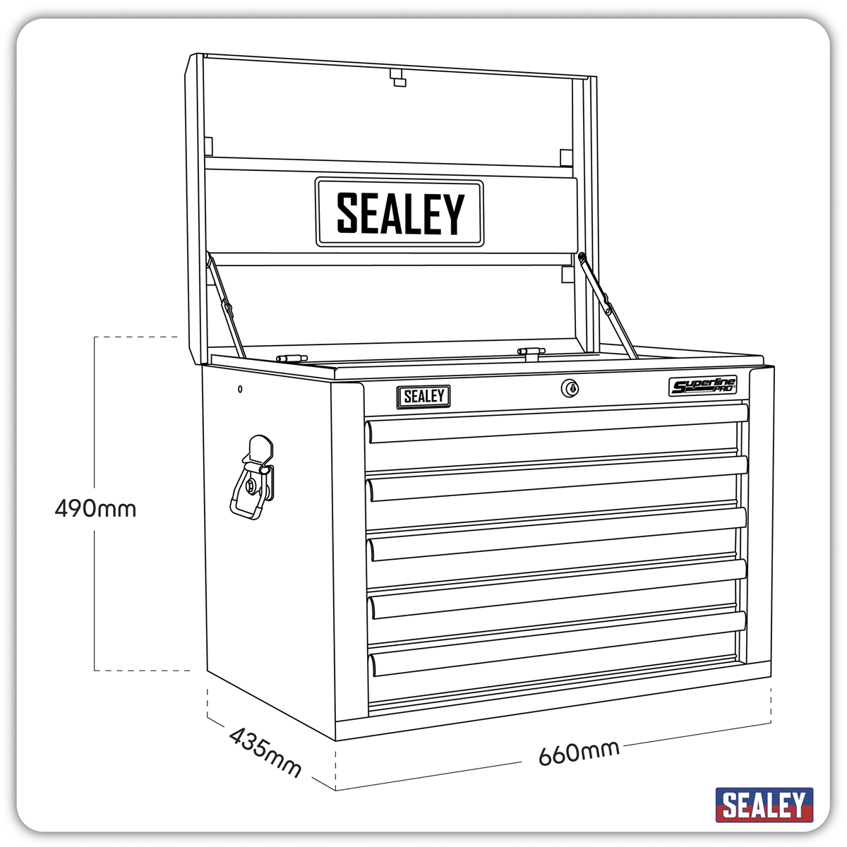 Superline Pro AP26059TK Superline PRO® Heavy-Duty Topchest 5 Drawer - Khaki