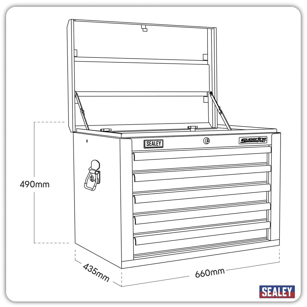 Superline Pro AP26059T Superline PRO® Topchest 5 Drawer - Red