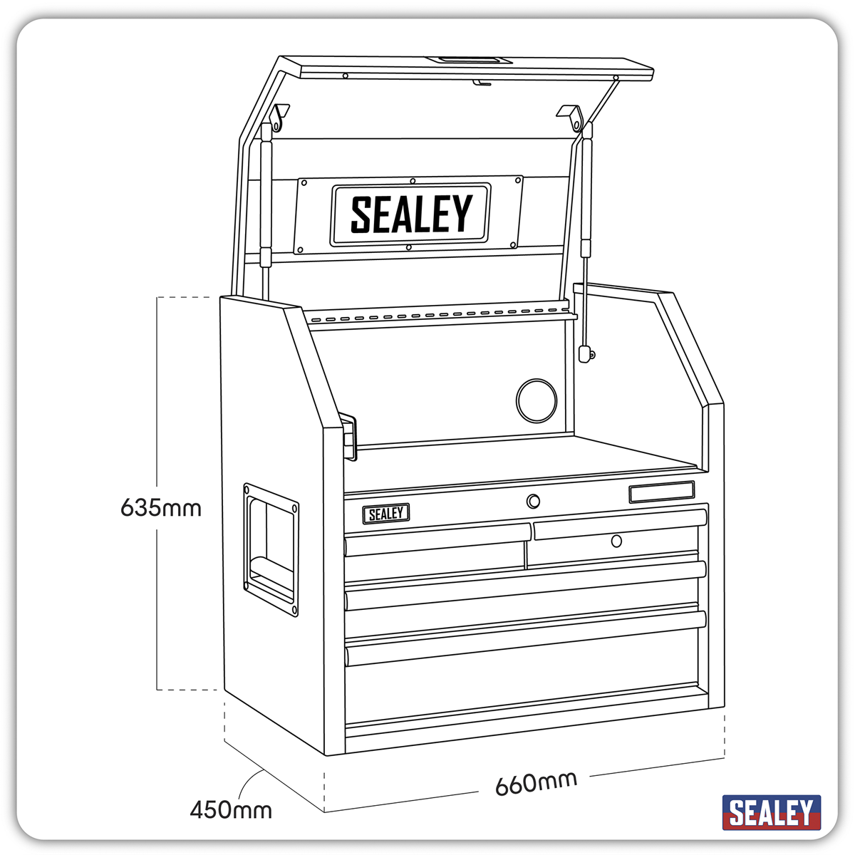 Superline Pro AP2704BE Superline PRO® Black Edition Topchest with 4 Soft Close Drawers & Power Bar 660mm