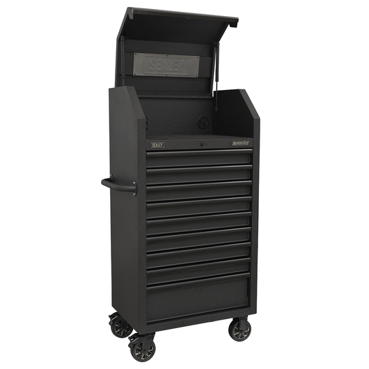 Superline Pro AP2709BE Superline PRO® Black Edition Tower Cabinet with 9 Soft Close Drawers & Power Bar 690mm