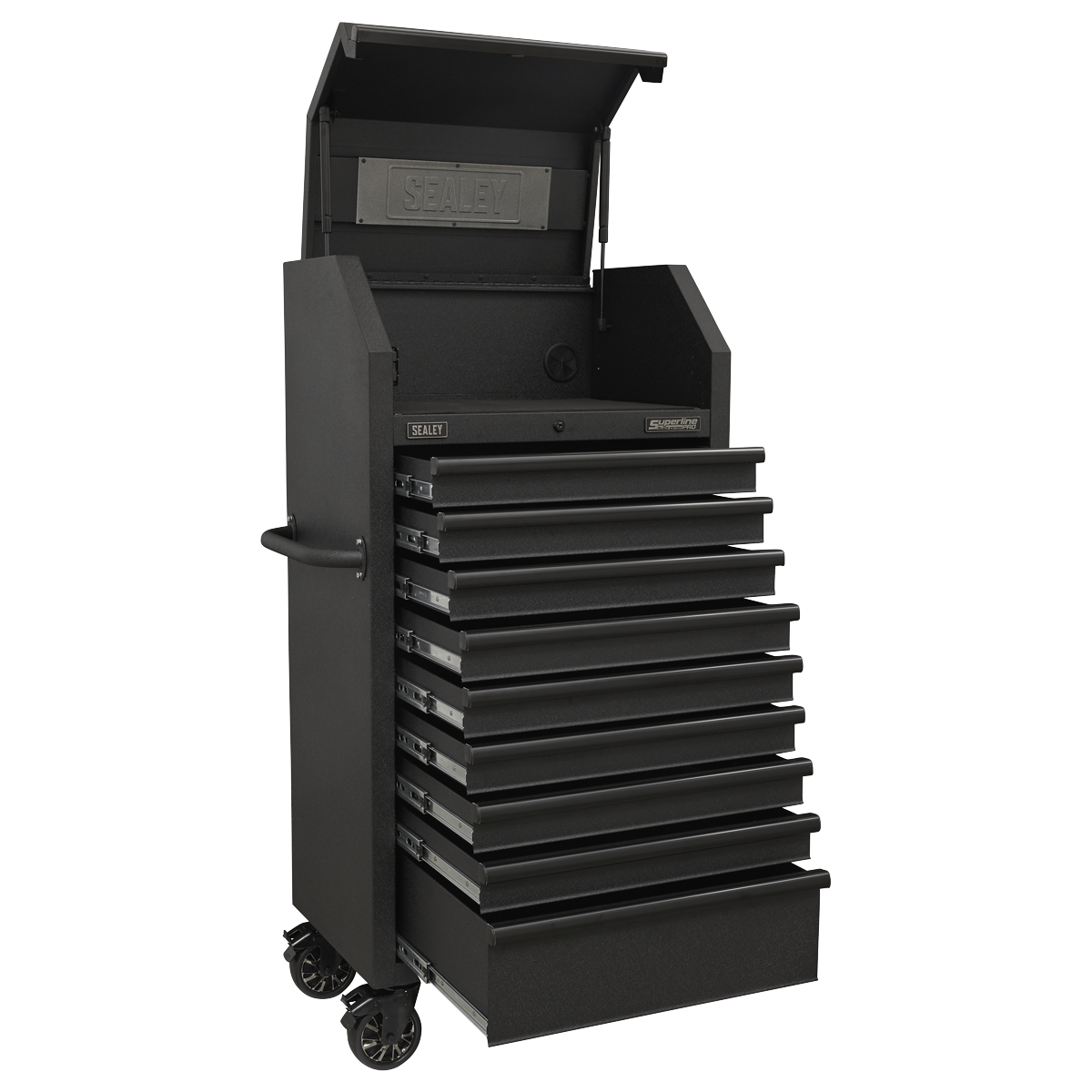 Superline Pro AP2709BE Superline PRO® Black Edition Tower Cabinet with 9 Soft Close Drawers & Power Bar 690mm