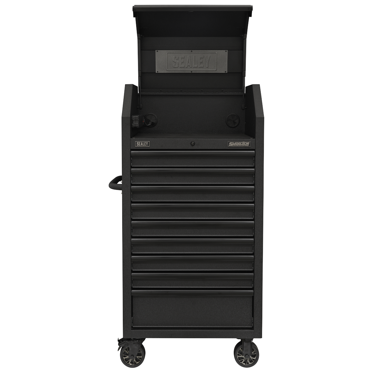 Superline Pro AP2709BE Superline PRO® Black Edition Tower Cabinet with 9 Soft Close Drawers & Power Bar 690mm