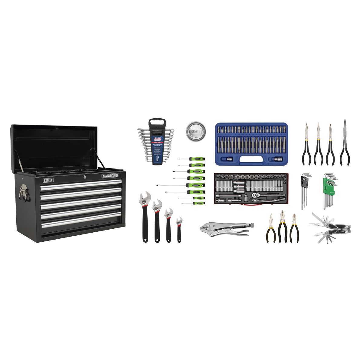 Superline Pro AP33059BCOMBO Superline PRO® Topchest 5 Drawer with 139pc Tool Kit - Black