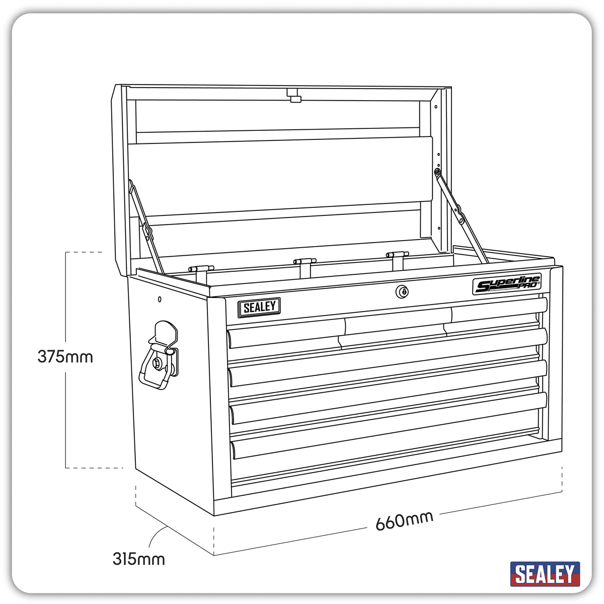 Superline Pro AP33069 Superline PRO® Topchest 6 Drawer - Red