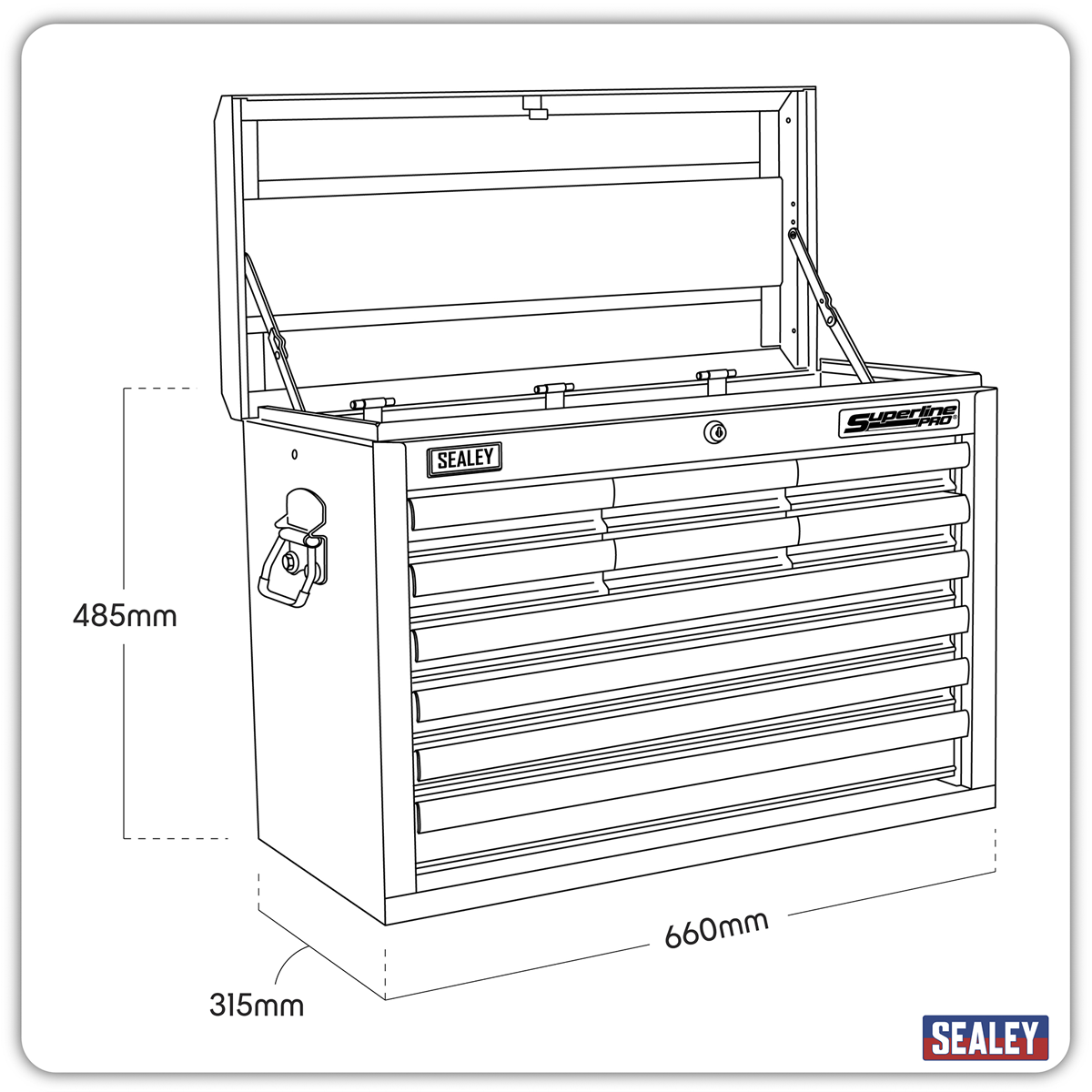 Superline Pro AP33109B Superline PRO® Topchest 10 Drawer - Black