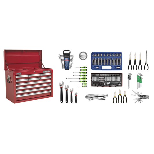 Superline Pro AP33109COMBO Superline PRO® Topchest 10 Drawer with 139pc Tool Kit - Red