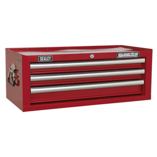 Superline Pro AP33339 Superline PRO® Mid-Box Tool Chest 3 Drawer - Red