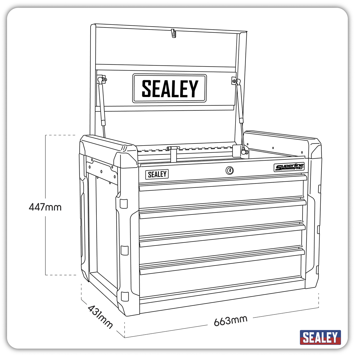 Superline Pro AP3401 Superline PRO® Topchest 4 Drawer
