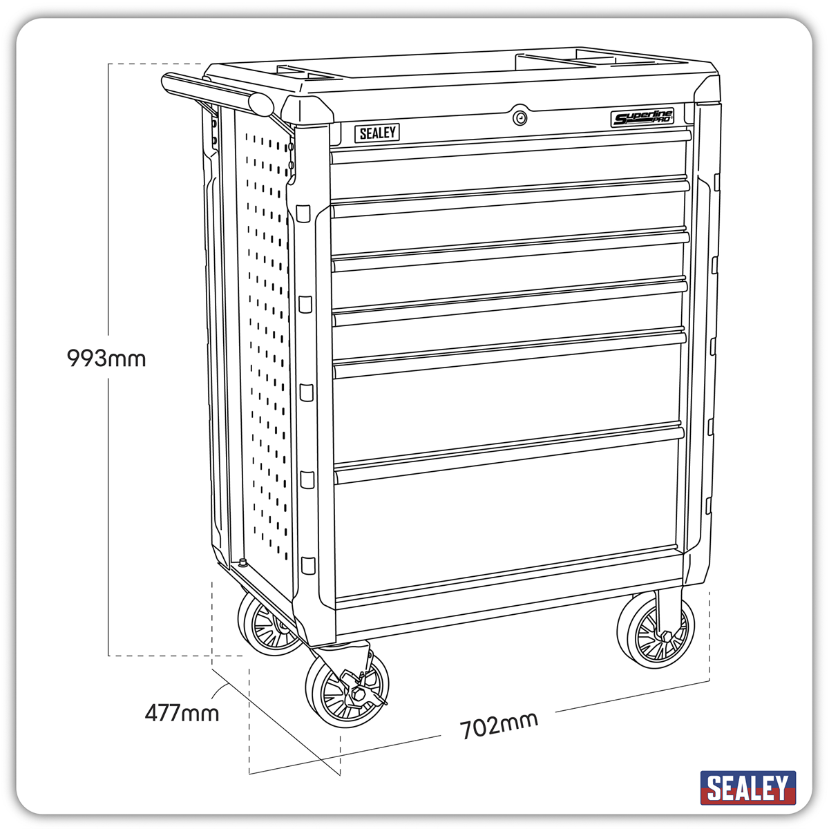 Superline Pro AP3406 Superline PRO® Rollcab 6 Drawer