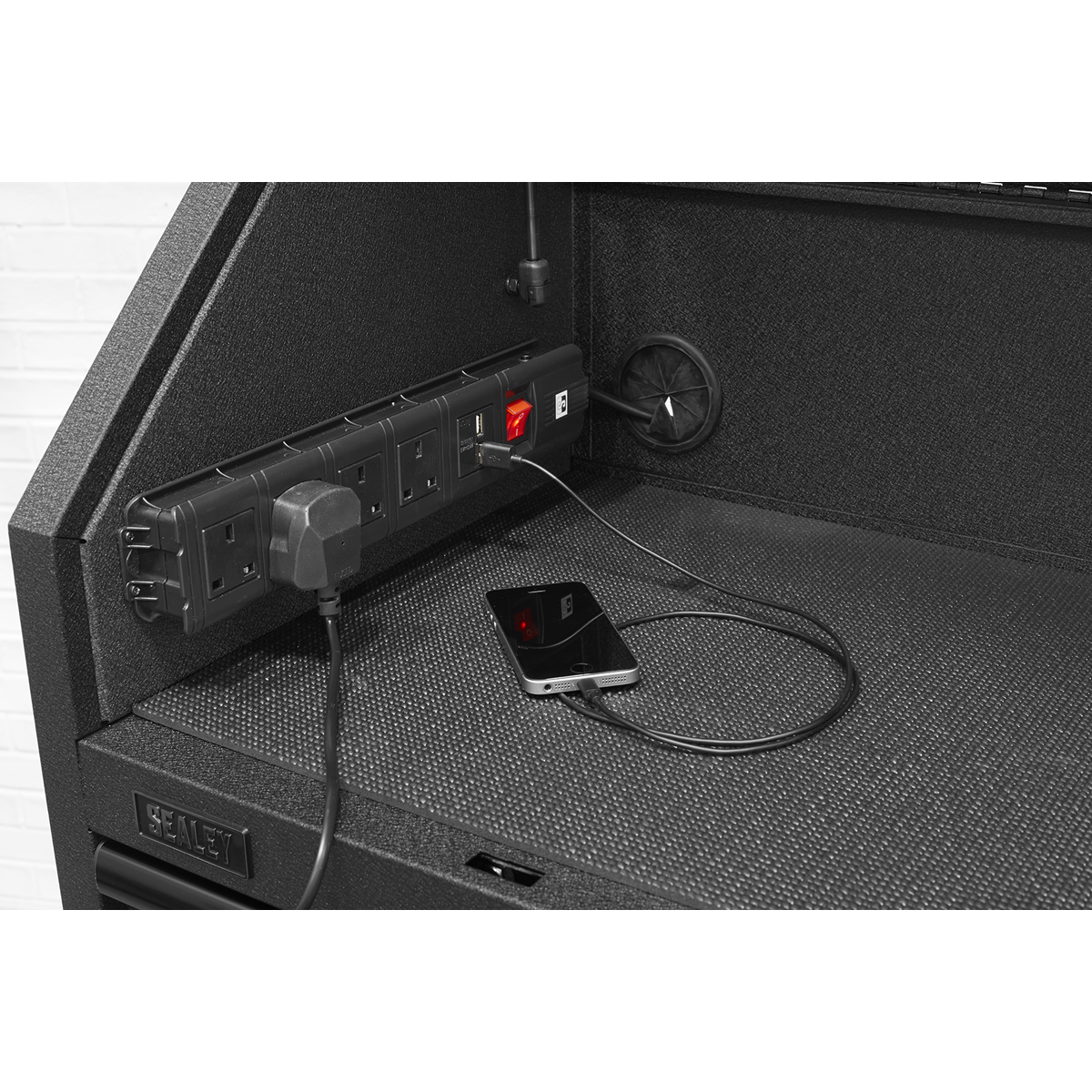 Superline Pro AP3607BE Superline PRO® Black Edition Topchest with 6 Soft Close Drawers & Power Bar 910mm
