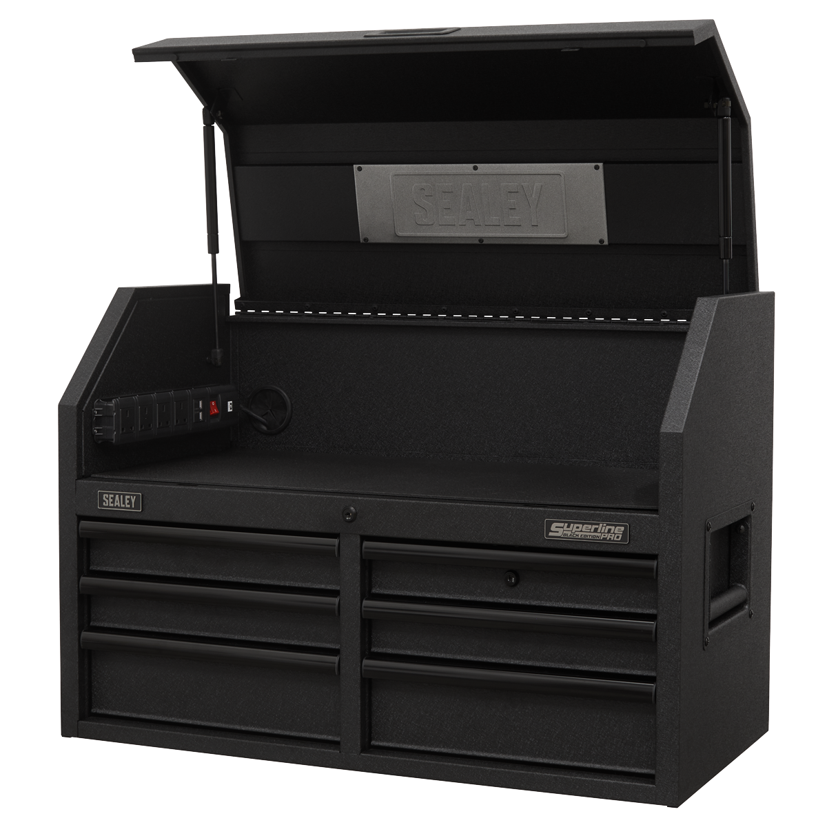 Superline Pro AP3607BE Superline PRO® Black Edition Topchest with 6 Soft Close Drawers & Power Bar 910mm
