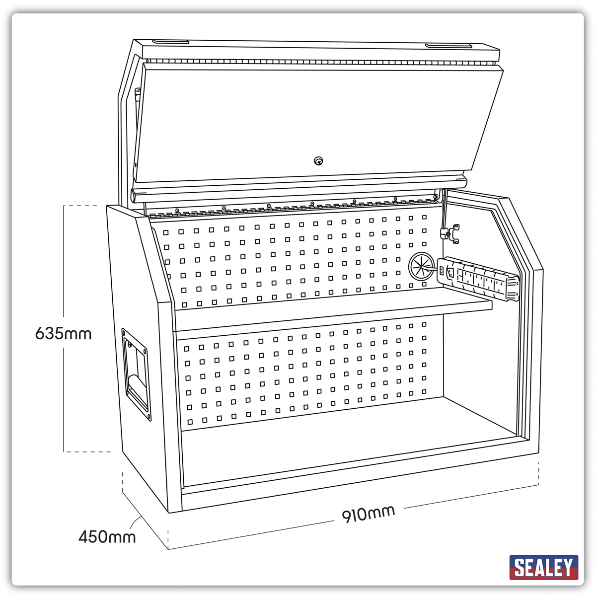 Superline Pro AP36HBE Superline PRO® Toolbox Hutch with Power Bar 910mm