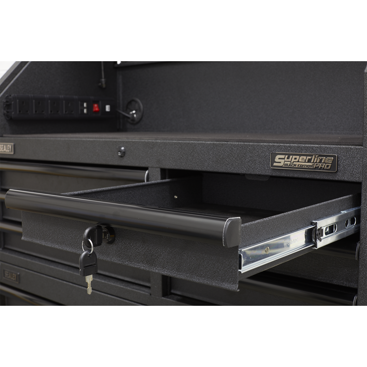 Superline Pro AP4106BE Superline PRO® Black Edition Topchest with 6 Soft Close Drawers & Power Bar 1030mm