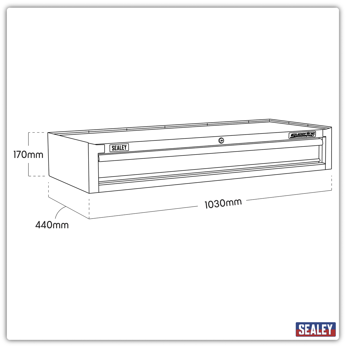 Superline Pro AP41119 Superline PRO® Heavy-Duty Mid-Box Tool Chest with Drawer - Red