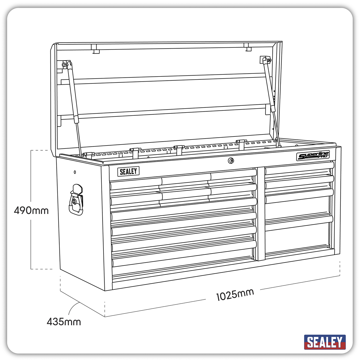 Superline Pro AP41149 Superline PRO® Heavy-Duty Topchest 14 Drawer - Red
