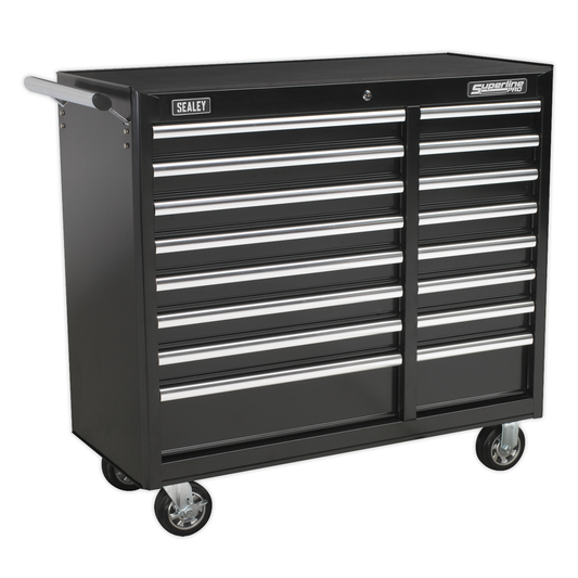 Superline Pro AP41169B Superline PRO® Heavy-Duty Rollcab 16 Drawer - Black