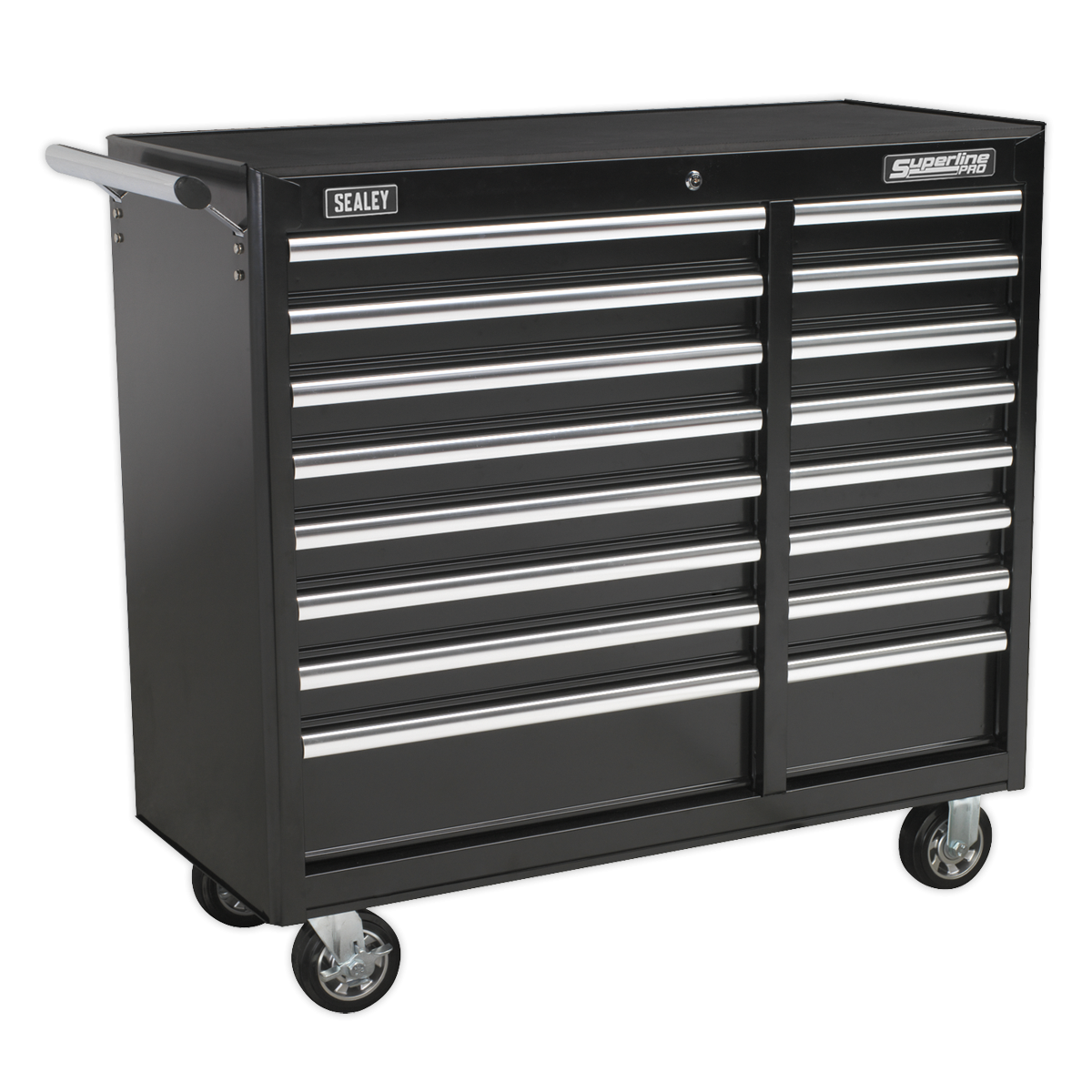 Superline Pro AP41169B Superline PRO® Heavy-Duty Rollcab 16 Drawer - Black