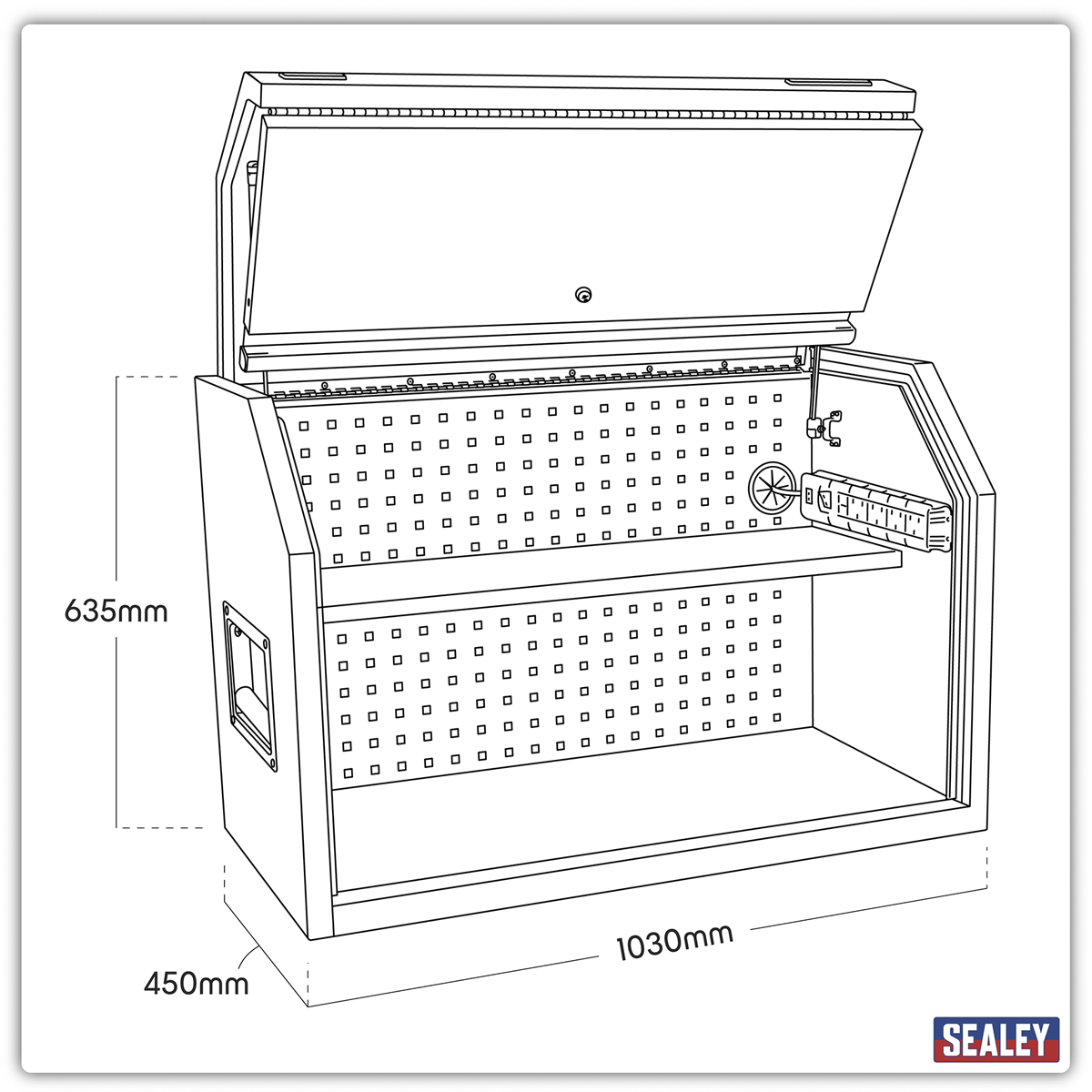 Superline Pro AP41HBE Superline PRO® Toolbox Hutch with Power Bar 1030mm