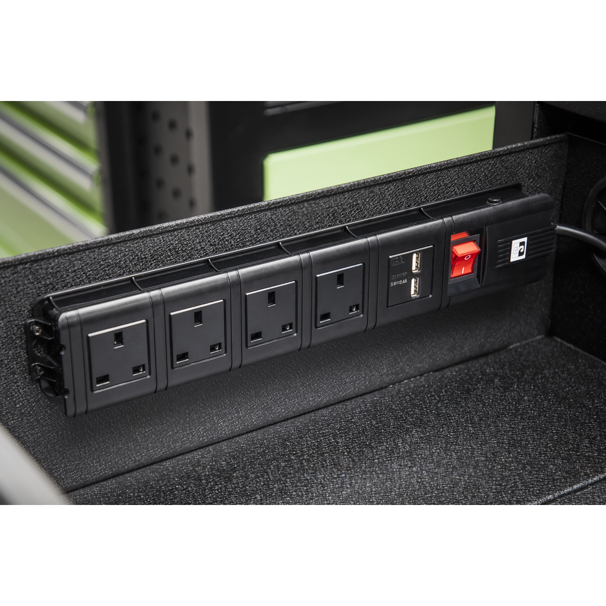 Superline Pro AP4206BE Superline PRO® Mobile Tool Cabinet with Power Tool Charging Drawer 1120mm
