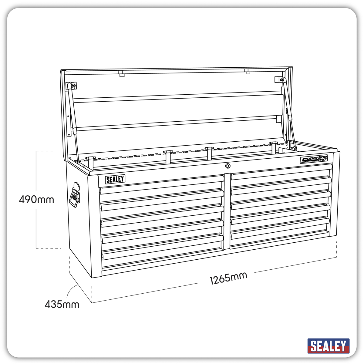 Superline Pro AP5210TB Superline PRO® Topchest 10 Drawer - Black