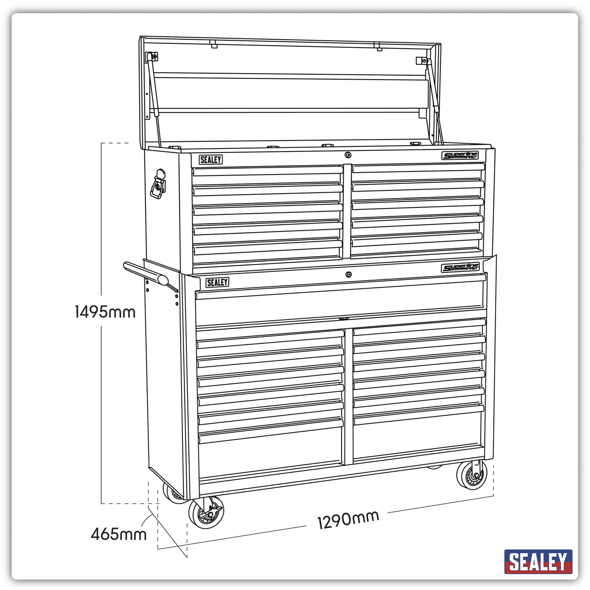 Superline Pro AP52COMBO1 Superline PRO® Tool Chest Combination 23 Drawer - Red