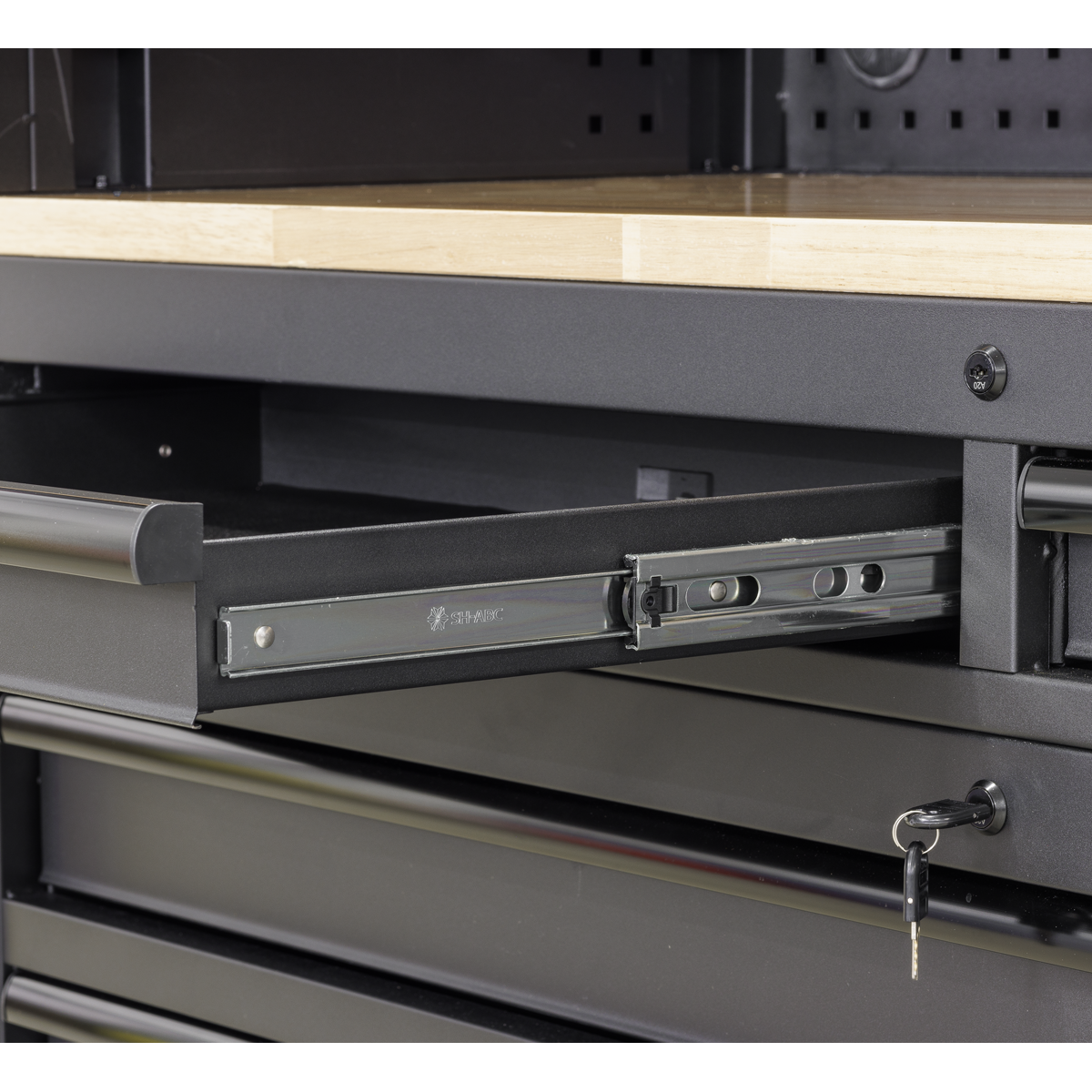 Superline Pro AP6203BE Superline PRO® Black Edition Top Hutch & 2 Drawer Riser 1549mm