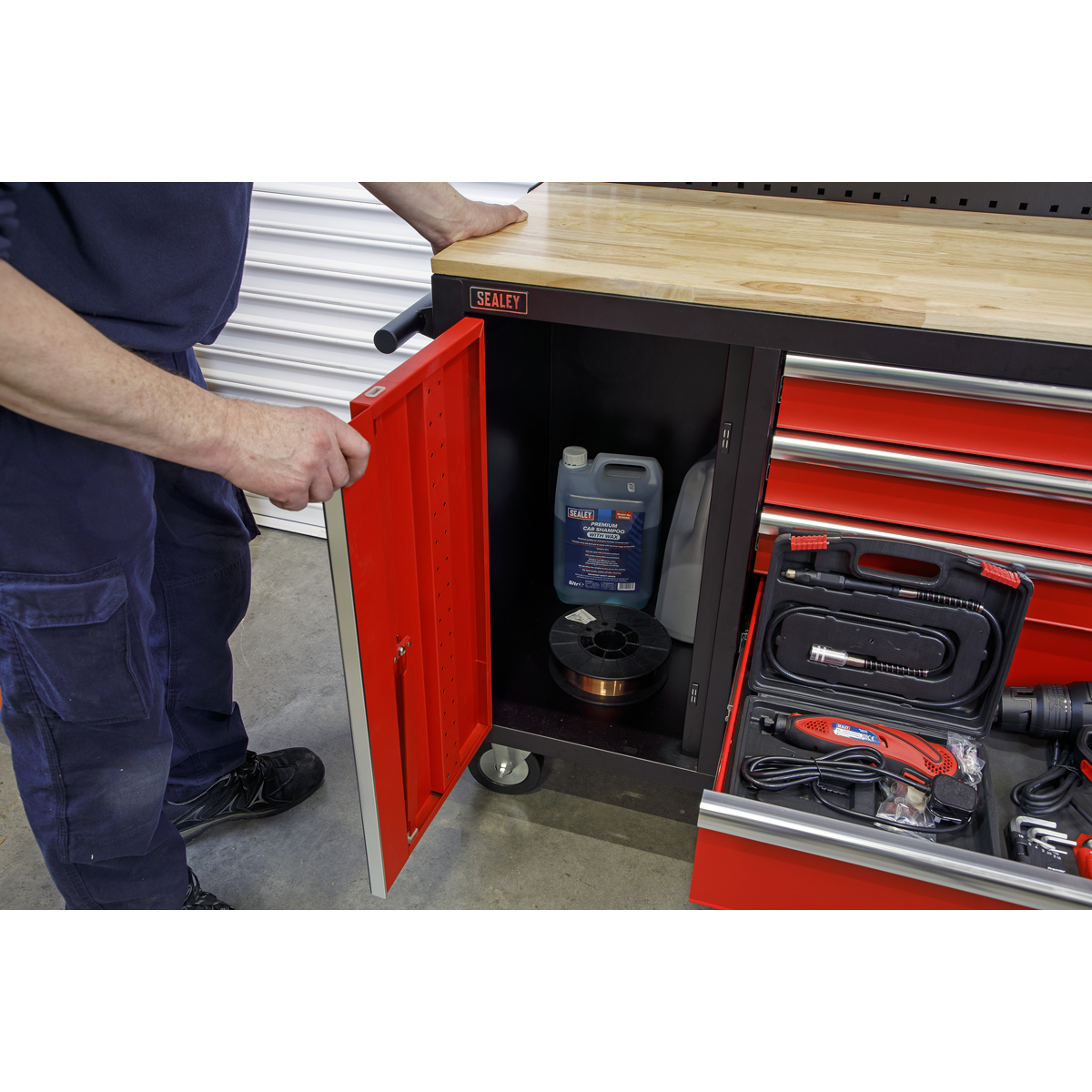 Superline Pro AP6310 Superline PRO® Mobile Workstation with Backboard 10 Drawer