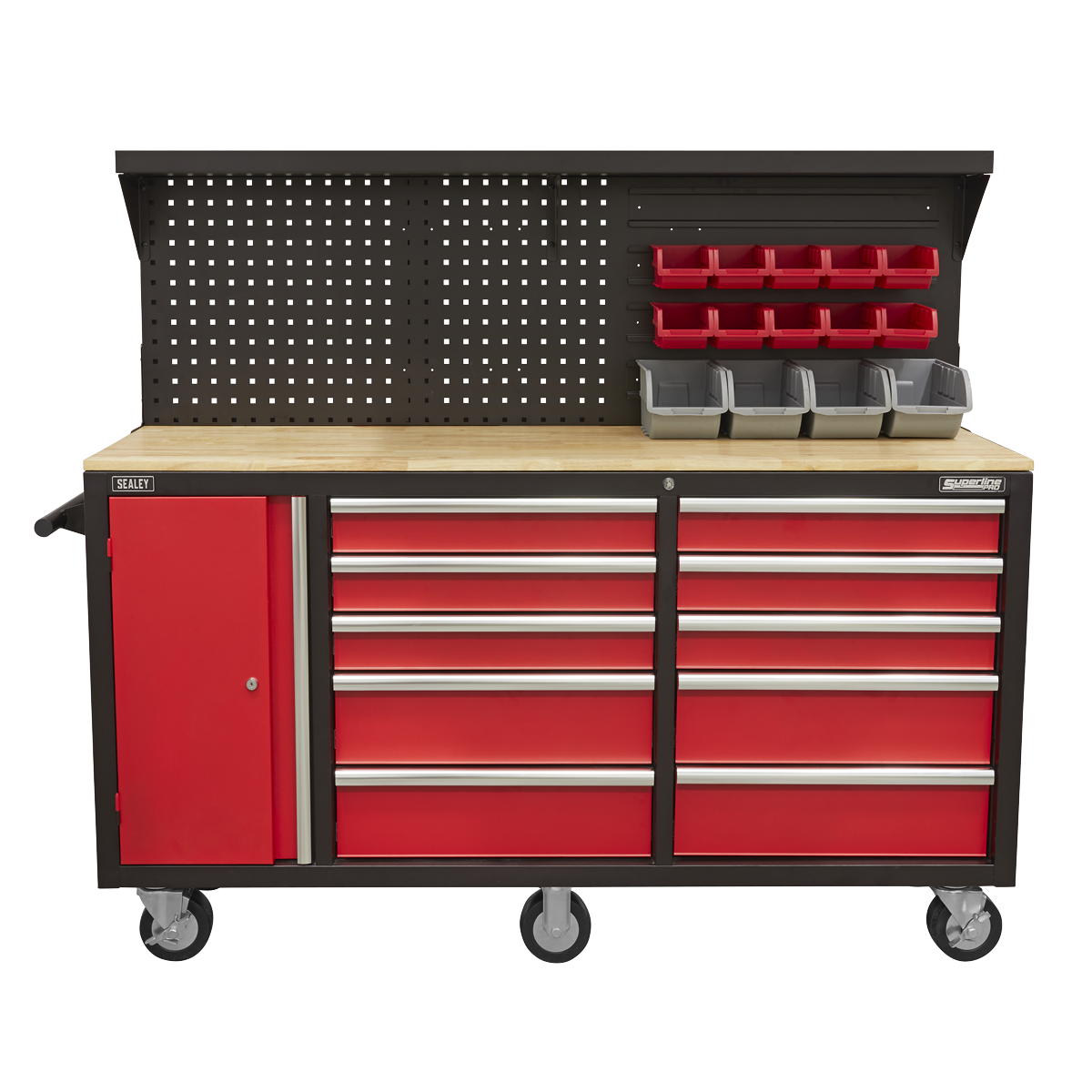 Superline Pro AP6310 Superline PRO® Mobile Workstation with Backboard 10 Drawer
