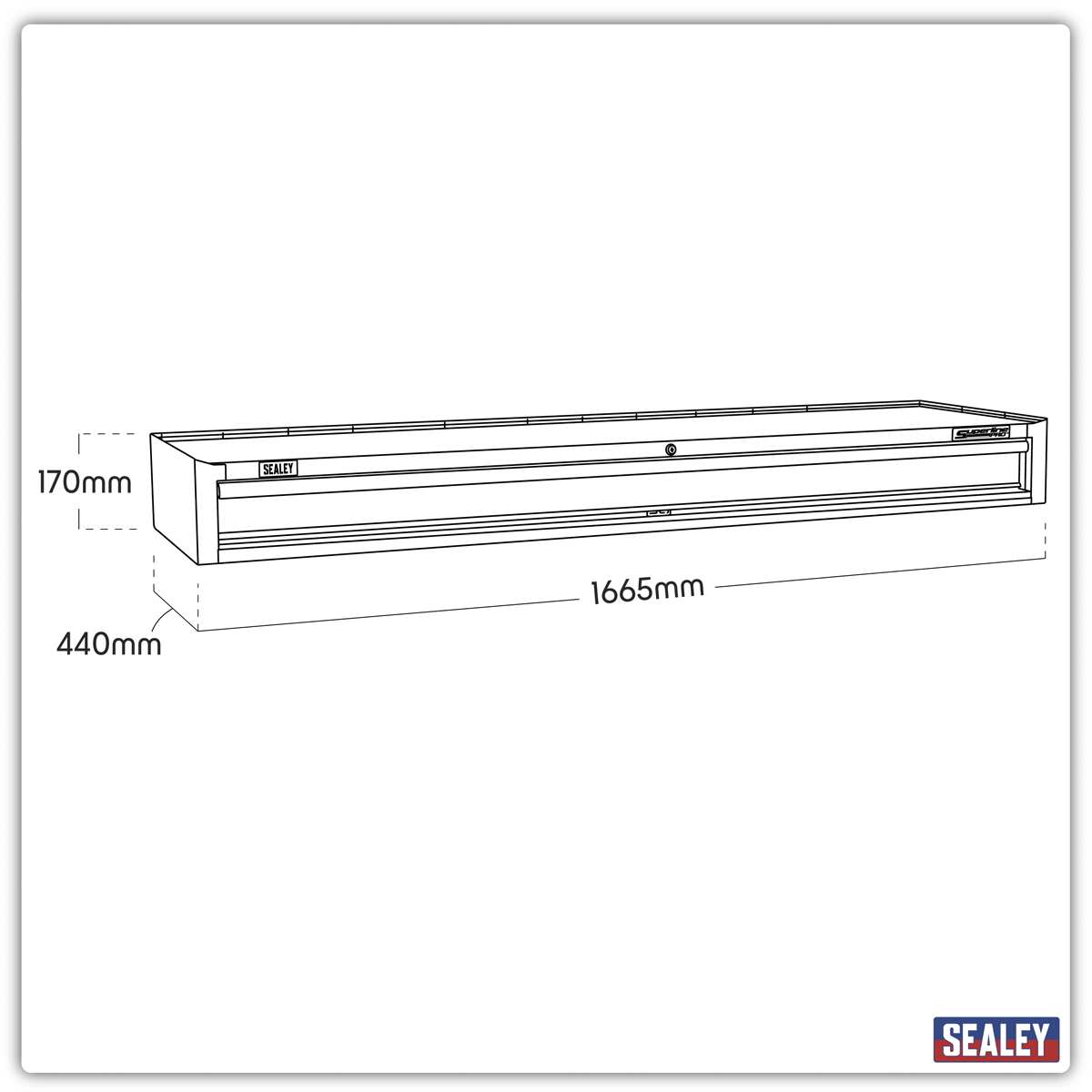 Superline Pro AP6601 Superline PRO® Mid-Box Tool Chest 1 Drawer - Red