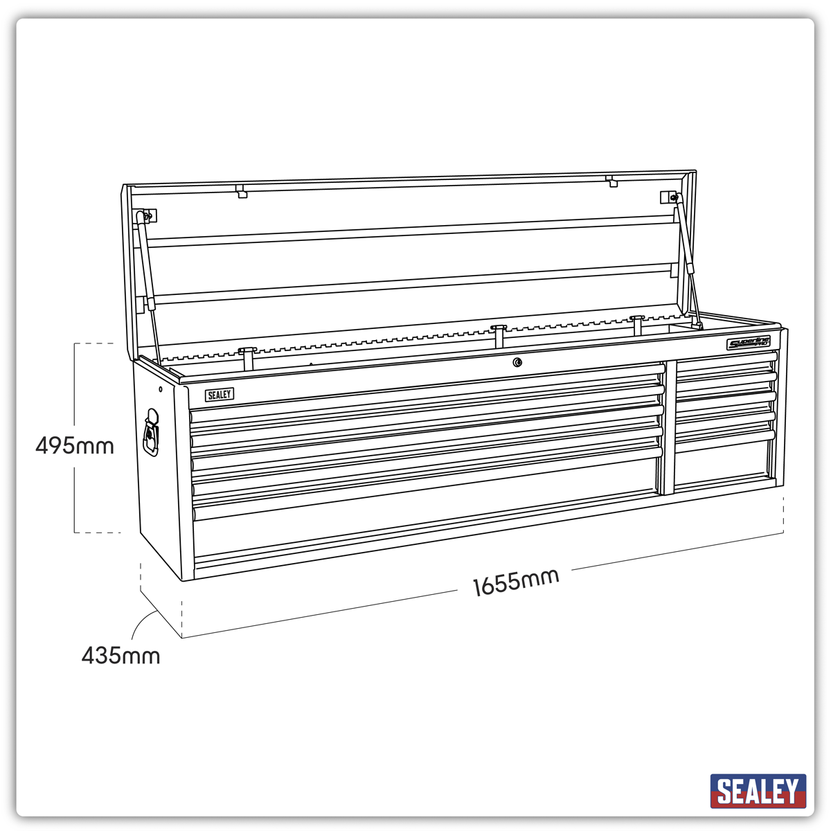 Superline Pro AP6610 Superline PRO® Topchest 10 Drawer - Red