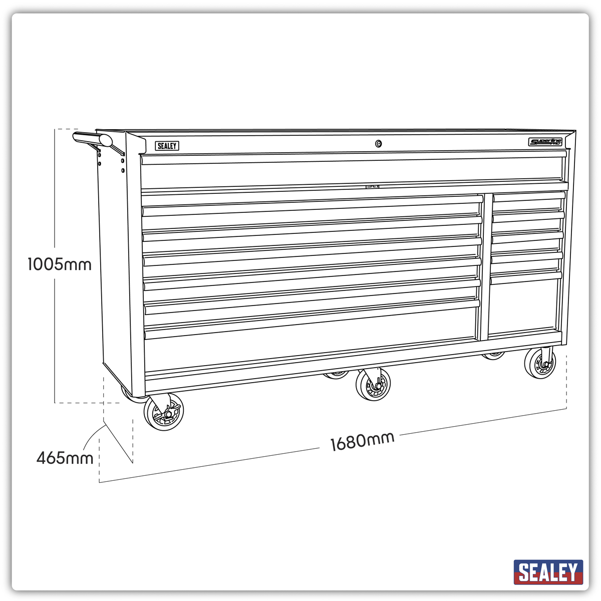 Superline Pro AP6612 Superline PRO® Rollcab 12 Drawer - Red