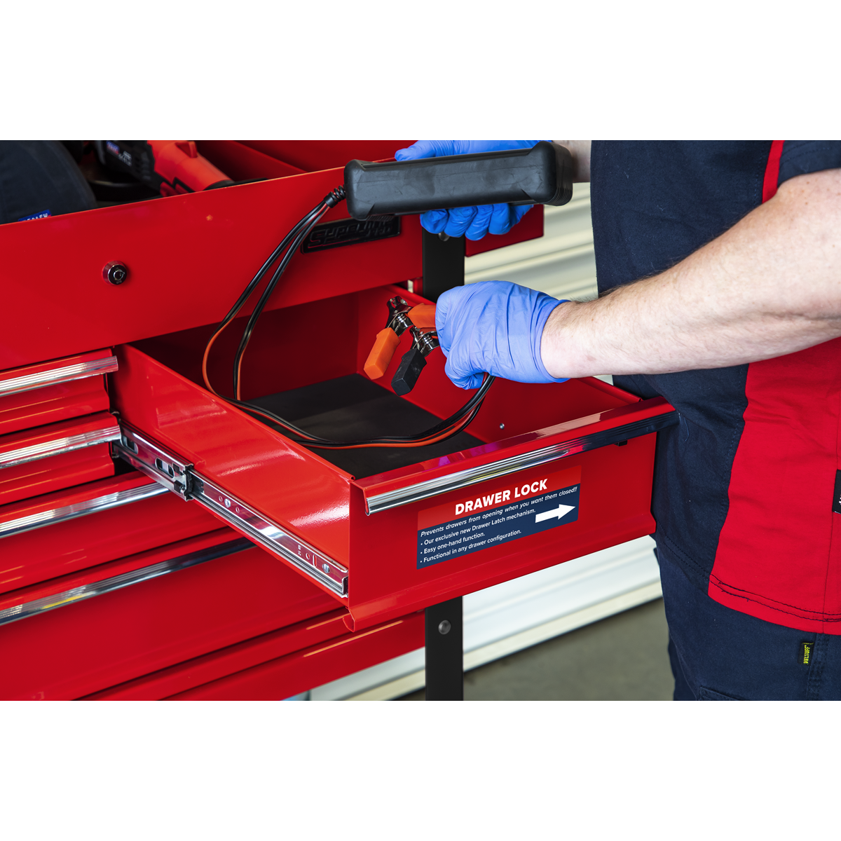 Superline Pro AP890M Superline PRO® Heavy-Duty Mobile Tool & Parts Trolley with 5 Drawers & Lockable Top
