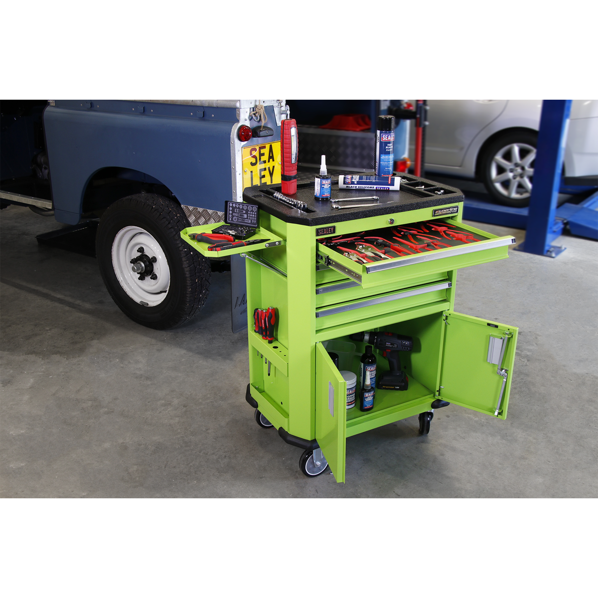 Superline Pro AP980MTHV Superline PRO® Tool Trolley with 4 Drawers & 2 Door Cupboard