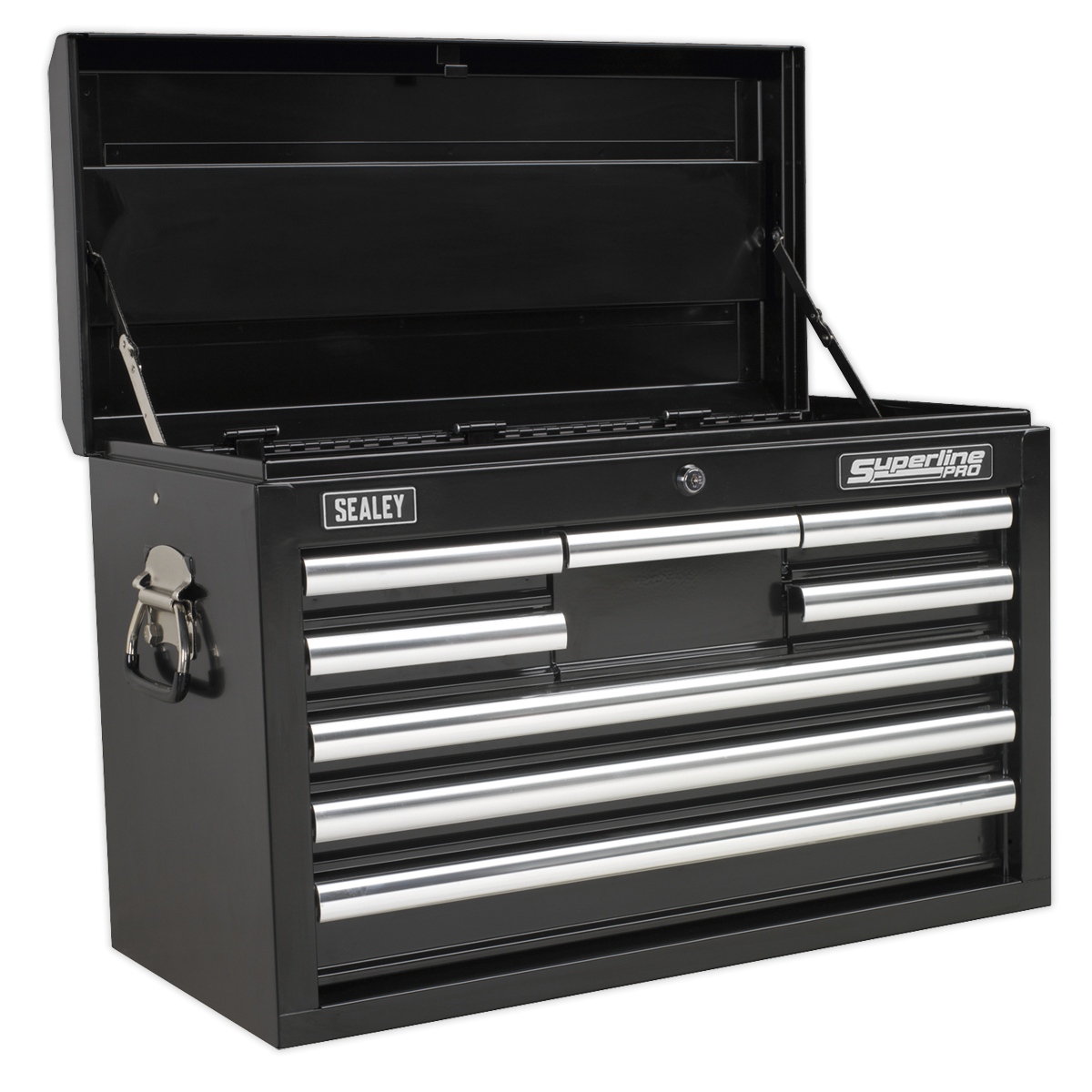 Superline Pro APCOMBOBBTK58 Superline PRO® Topchest & Rollcab Combination 15 Drawer with 148pc Tool Kit - Black