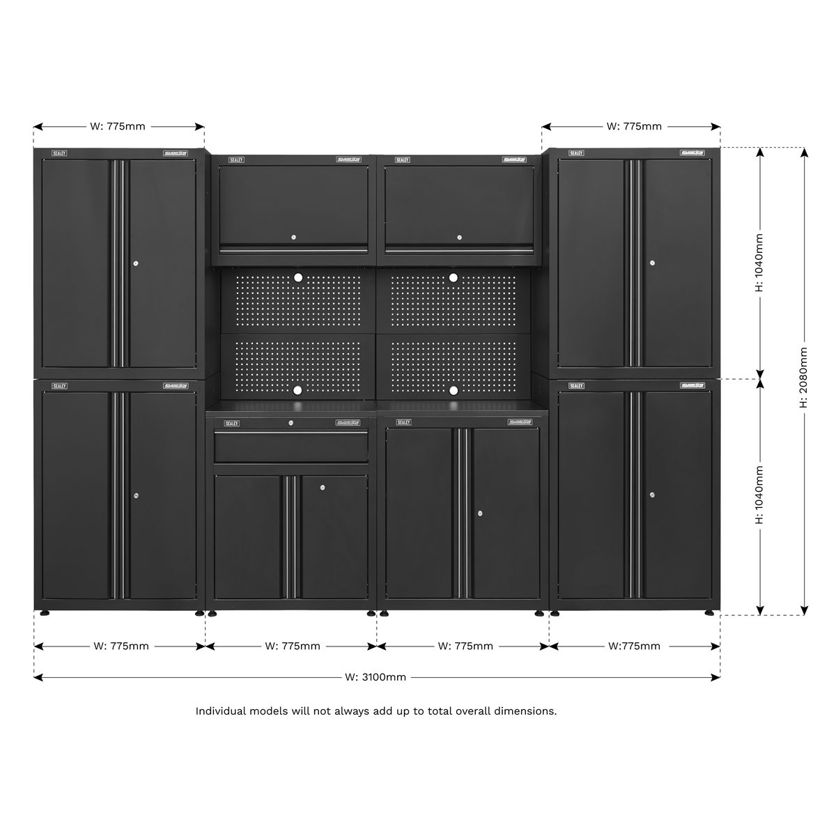 Superline Pro APMS10HFP Superline PRO® Rapid-Fit Modular Garage Storage System 3.1m