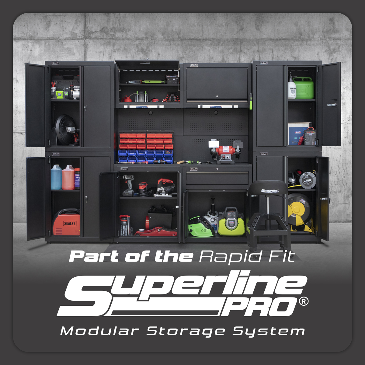 Superline Pro APMS16HFP Superline PRO® Rapid-Fit Modular Garage Storage System 4.6m