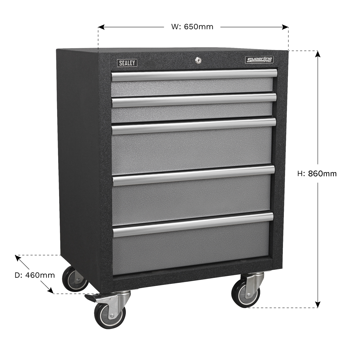 Superline Pro APMS58 Superline PRO® Modular Mobile Cabinet 5 Drawer 650mm